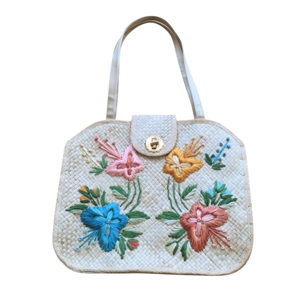 VINTAGE Floral Butterfly Picnic Purse